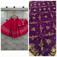 Roman silk lehenga choli with best finishing and original quality