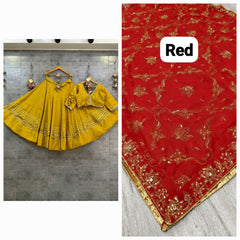 Roman silk lehenga choli with best finishing and original quality