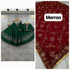 Roman silk lehenga choli with best finishing and original quality