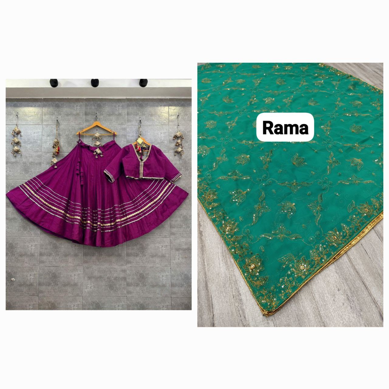 Roman silk lehenga choli with best finishing and original quality