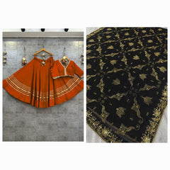 Roman silk lehenga choli with best finishing and original quality