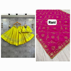 Roman silk lehenga choli with best finishing and original quality