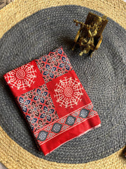 Ajrakh Digital Print saree