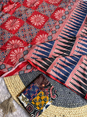 Ajrakh Digital Print saree