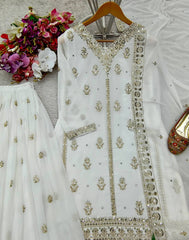 Heavy Chinon Silk Gown -Pent  Dupatta Set