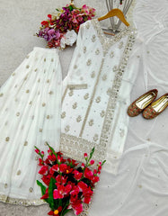 Heavy Chinon Silk Gown -Pent  Dupatta Set