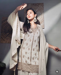 Heavy Chinon Silk Gown -Pent  Dupatta Set