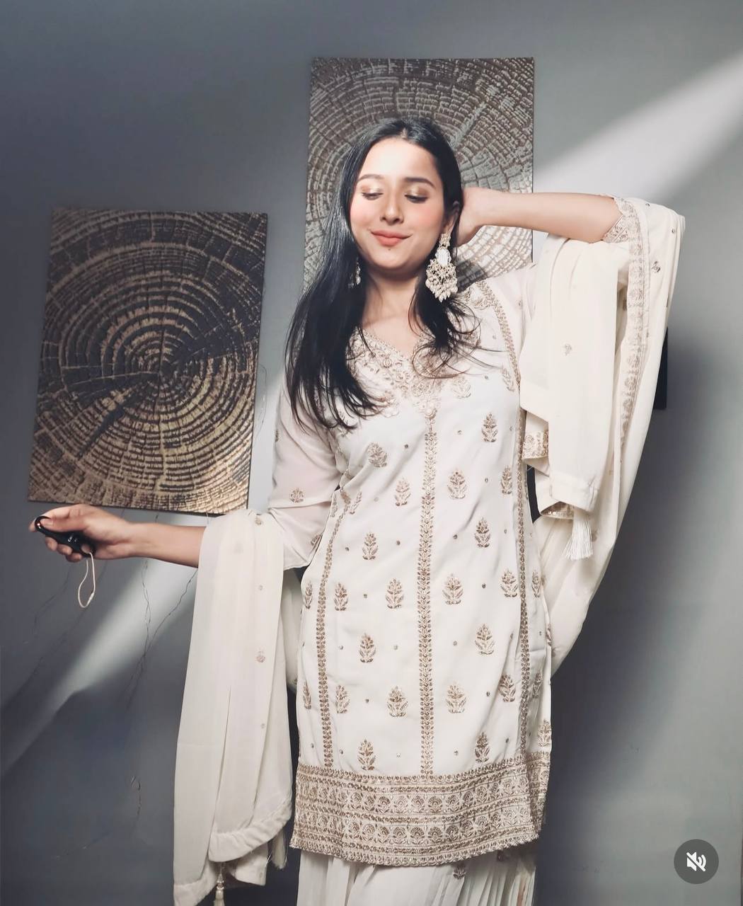 Heavy Chinon Silk Gown -Pent  Dupatta Set