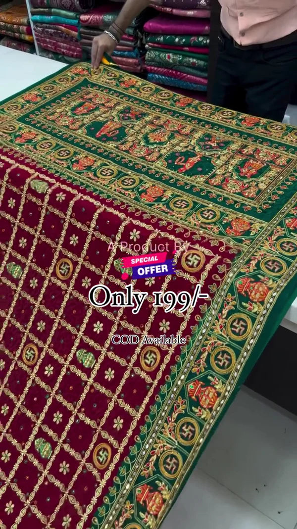 Fantastic Pure Gajji Silk Hand Bandhej Garchola Sarees